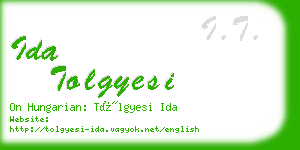 ida tolgyesi business card